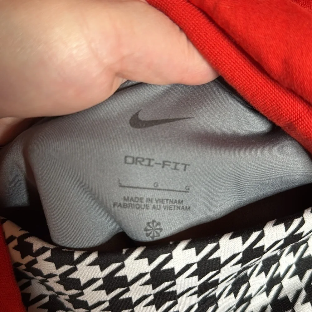 NWOT Nike Sportswear Icon Clash 1/2-Zip Top & Leggings Houndstooth Set XL & L